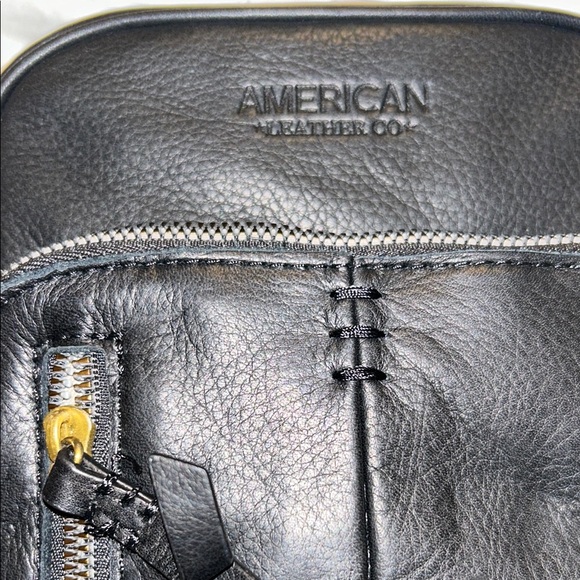 NWT! American Leather Co. black leather crossbody bag. - Picture 6 of 8